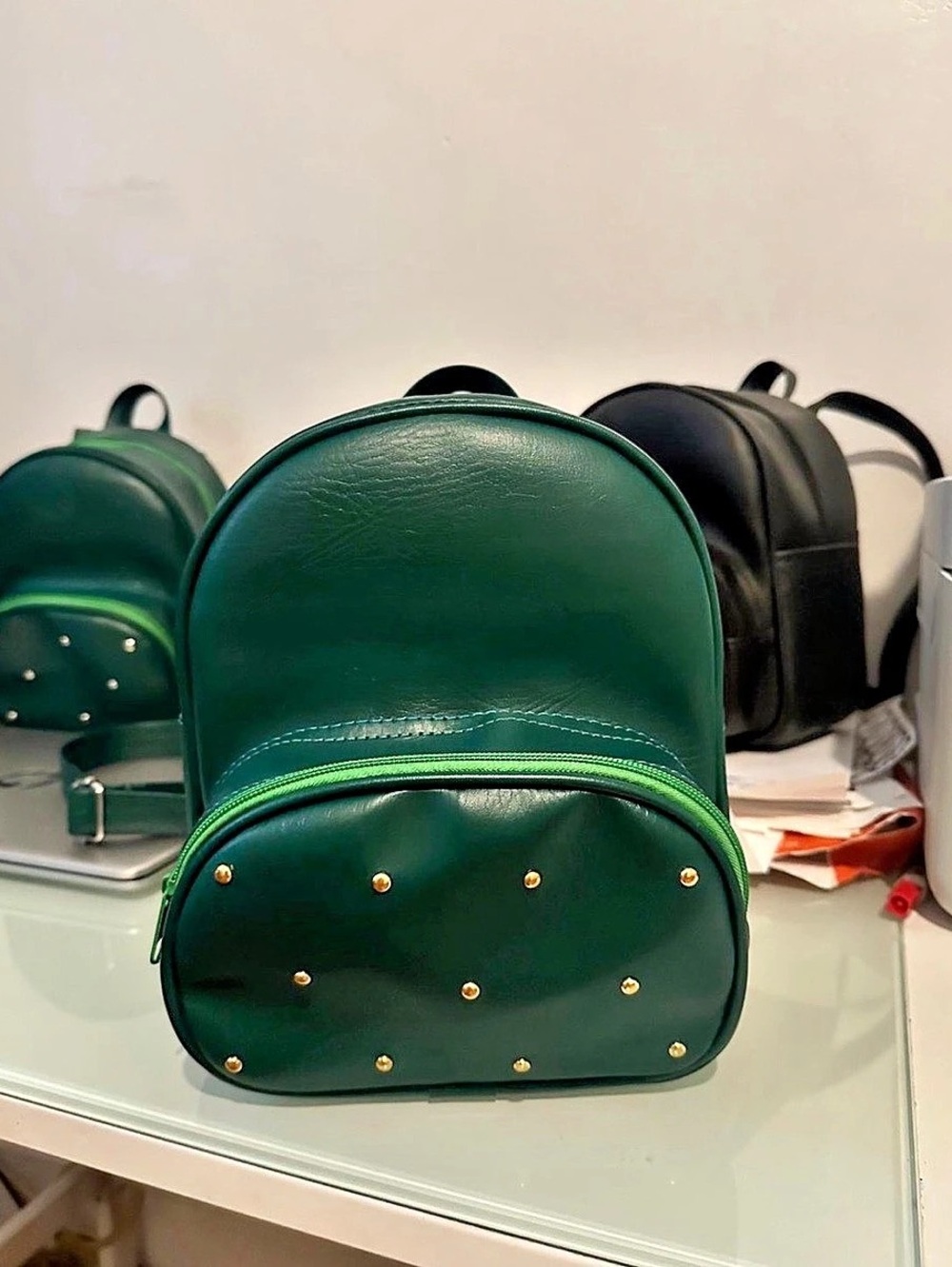 Green Studded Backpack ll